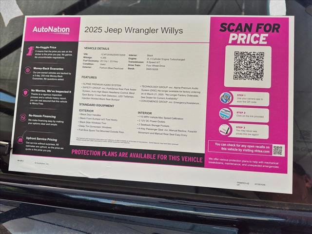 Used 2025 Jeep Wrangler Sport AWD/4WD image 26