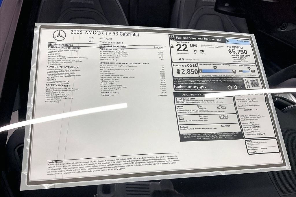 New 2026 Mercedes-Benz CLE 53 AMG 4MATIC Cabriolet image 13