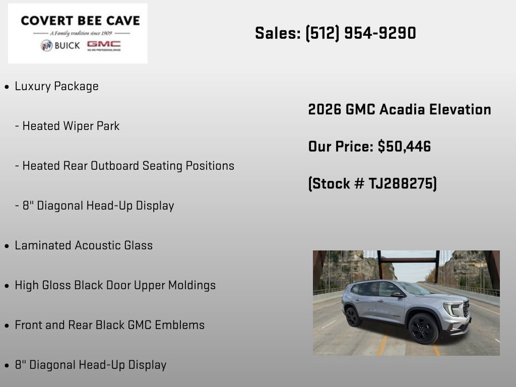 New 2026 GMC Acadia Elevation w/ Black Edition FWD image 12