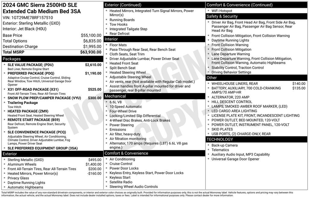 Used 2024 GMC Sierra 2500 SLE w/ SLE Value Package; image 5