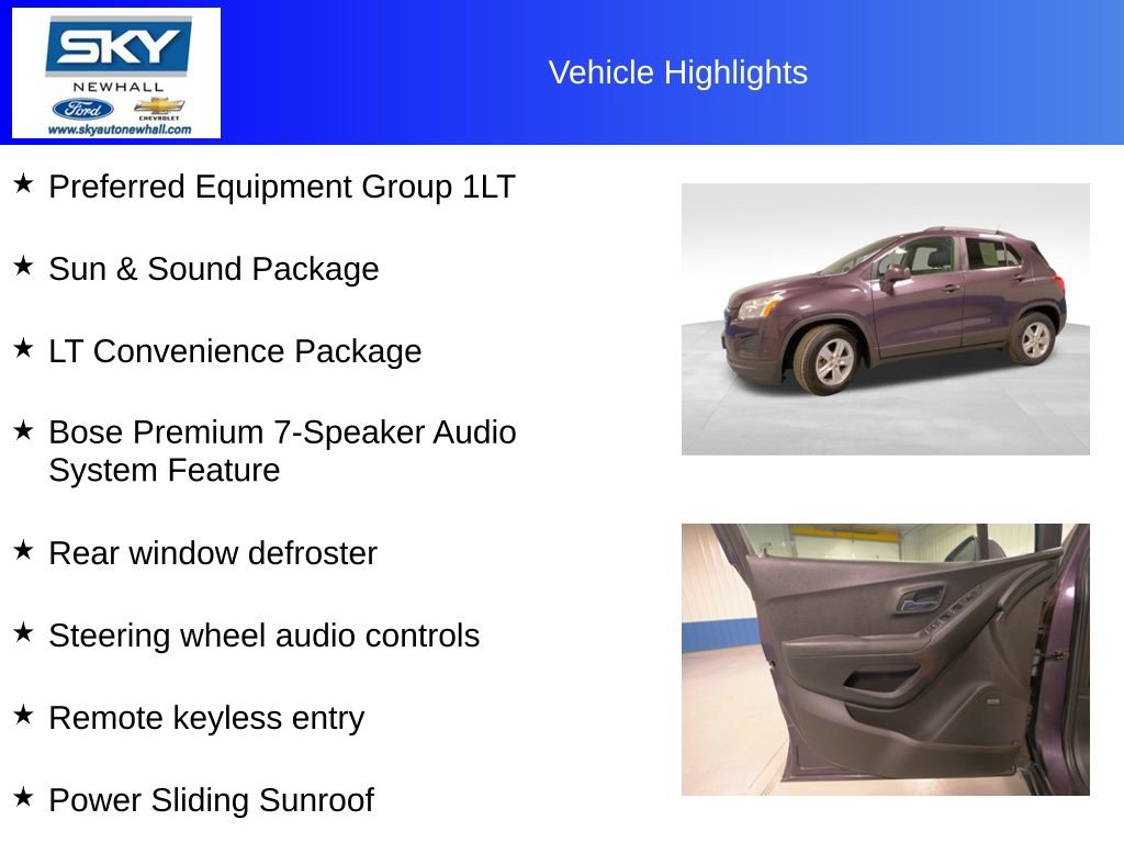 Used 2016 Chevrolet Trax LT w/ LT Sun and Sound Package image 12