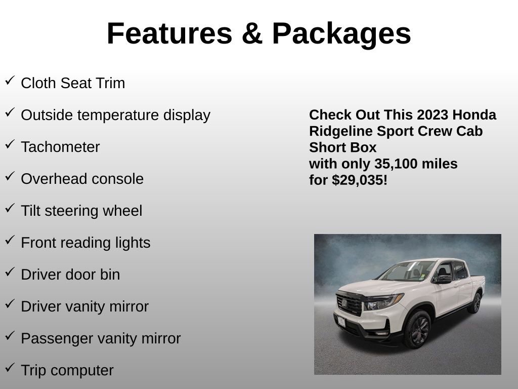 Certified 2023 Honda Ridgeline Sport image 24