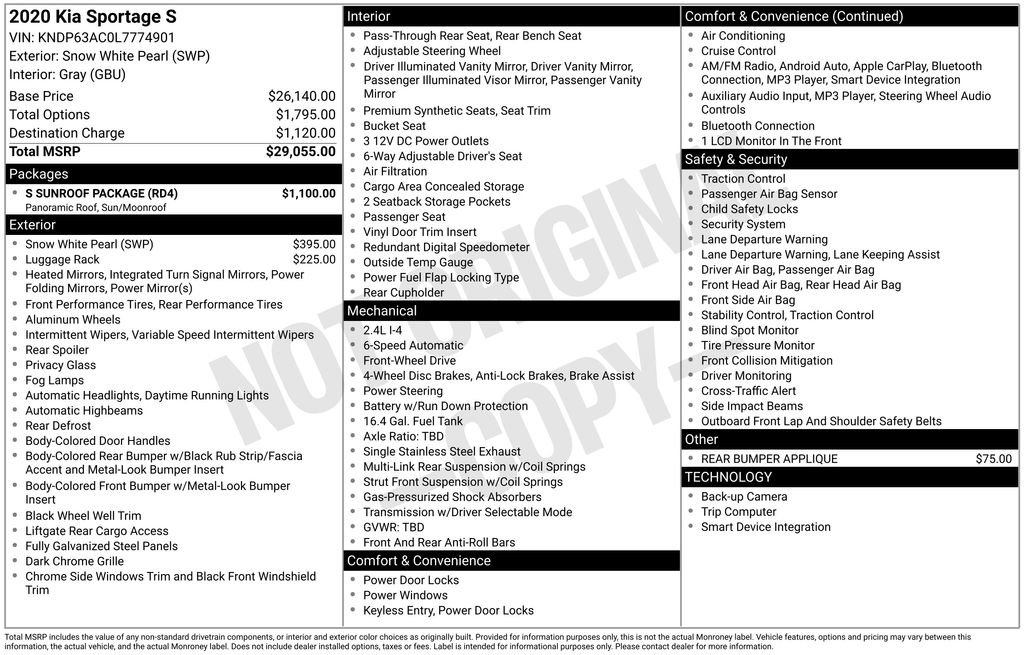 Used 2020 Kia Sportage S w/ S Sunroof Package FWD image 33