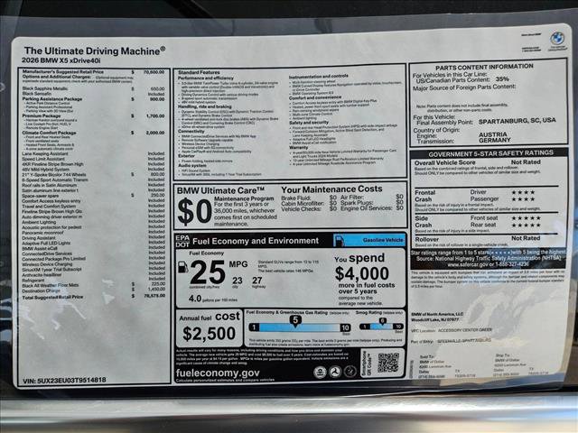 New 2026 BMW X5 xDrive40i w/ Climate Comfort Package AWD/4WD image 18