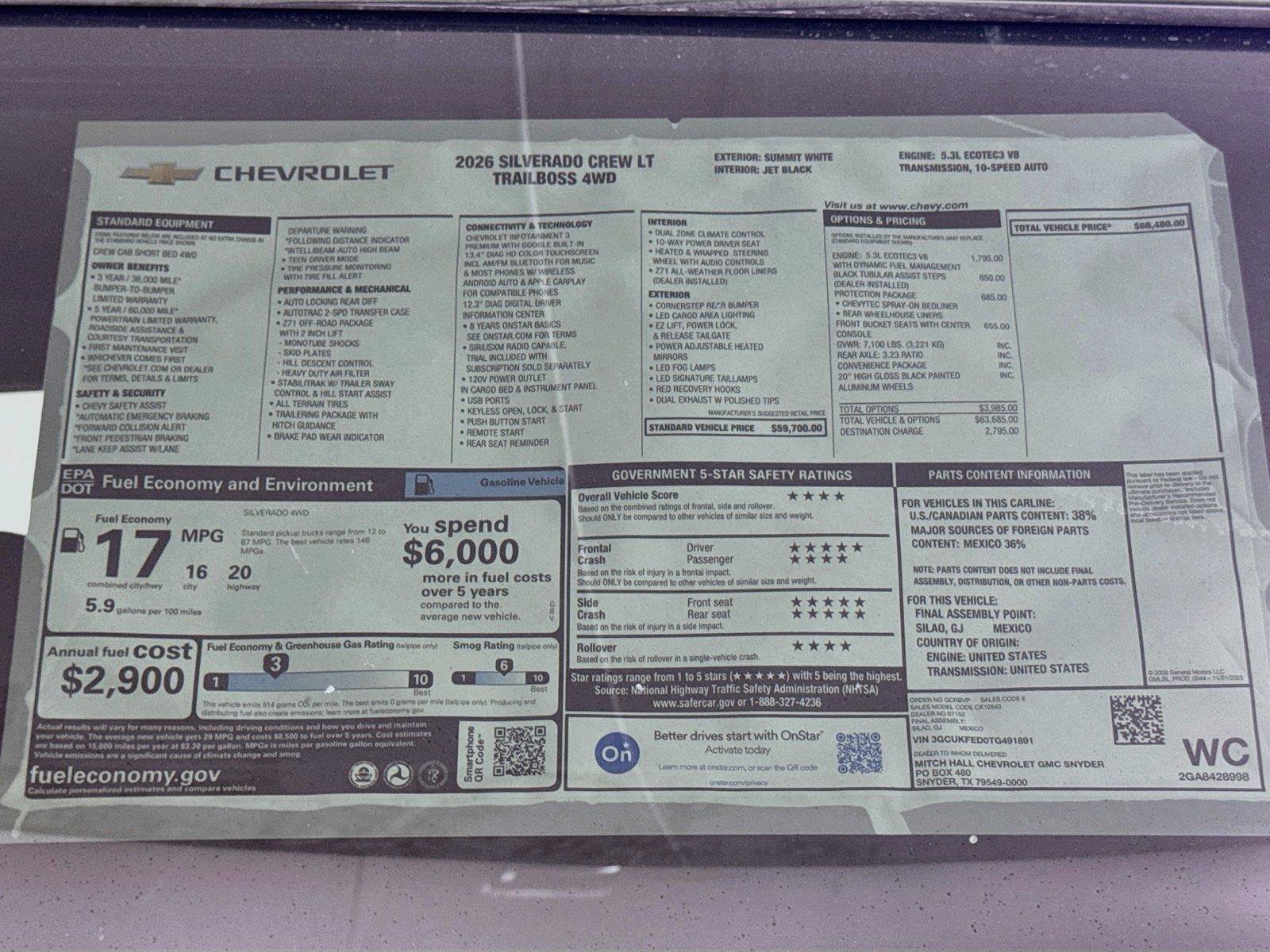 New 2026 Chevrolet Silverado 1500 LT Trail Boss w/ Protection Package AWD/4WD image 20