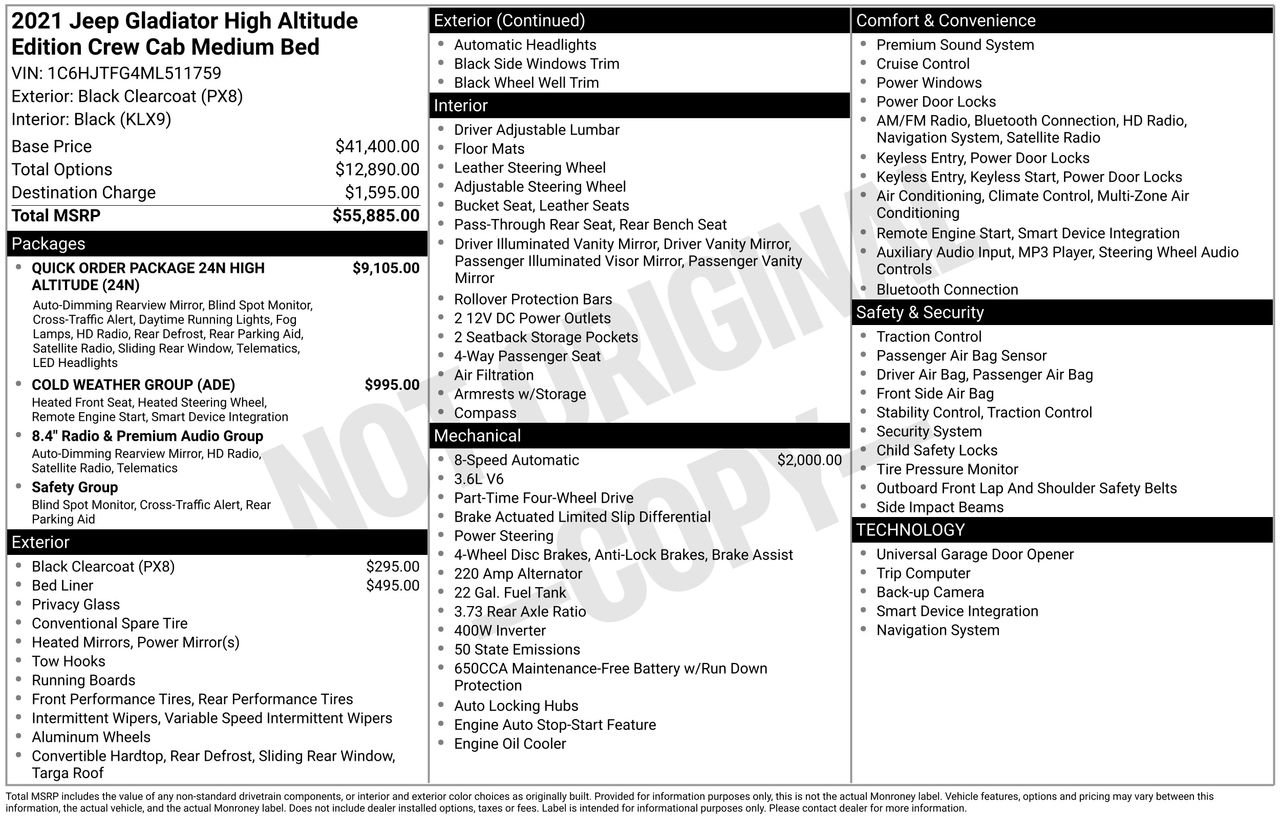 Used 2021 Jeep Gladiator Overland image 33