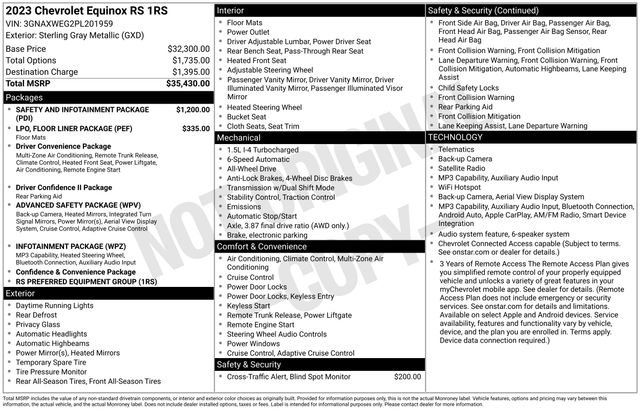 Used 2023 Chevrolet Equinox RS AWD/4WD image 5