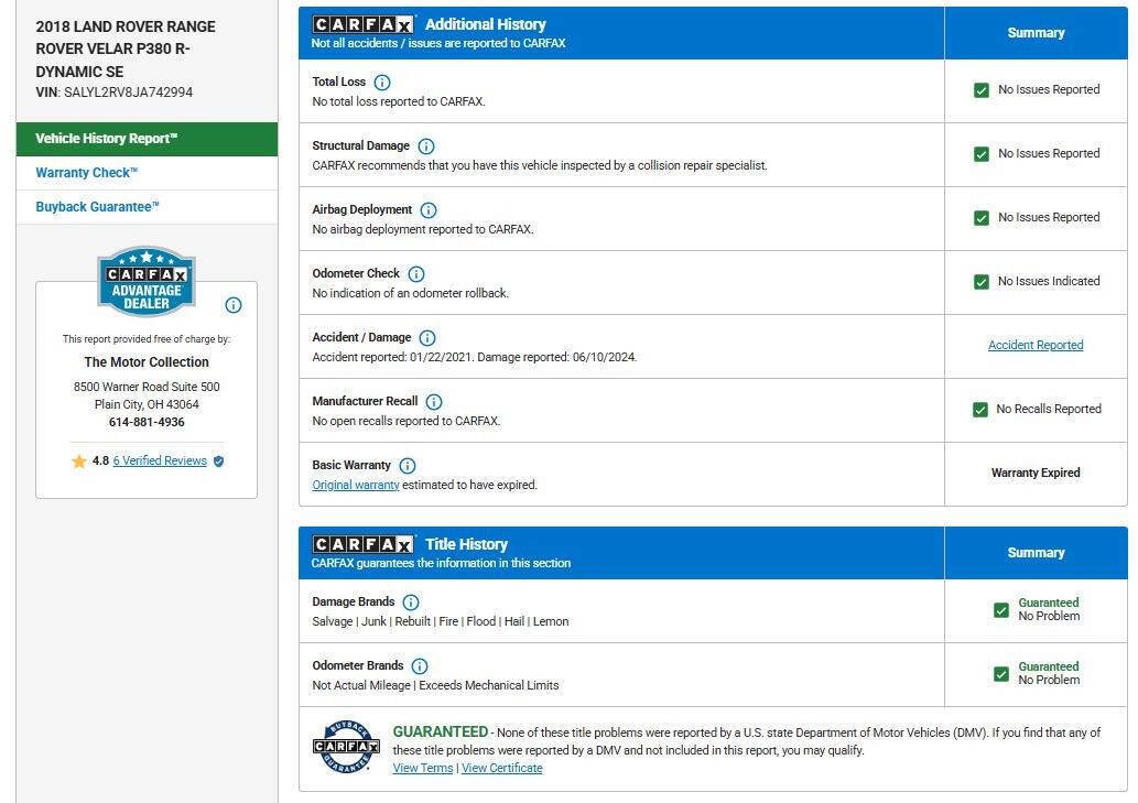 Used 2018 Land Rover Range Rover Velar R-Dynamic SE image 13