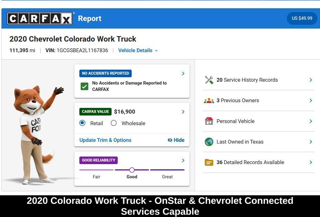 Used 2020 Chevrolet Colorado W/T w/ WT Convenience Package RWD image 9