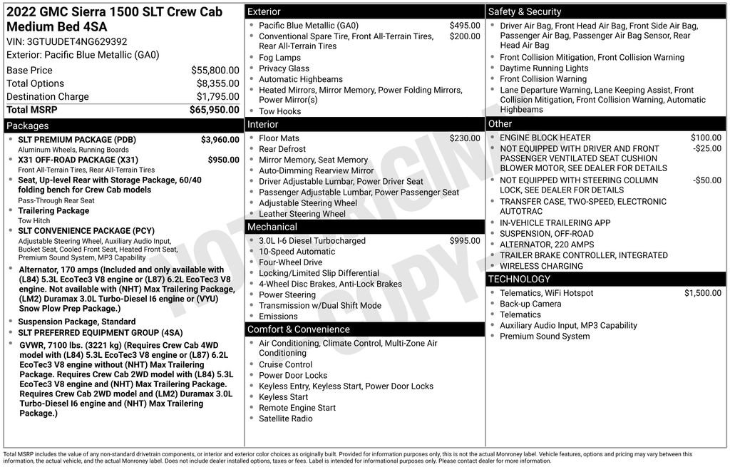 Used 2022 GMC Sierra 1500 SLT w/ SLT Premium Package AWD/4WD image 6
