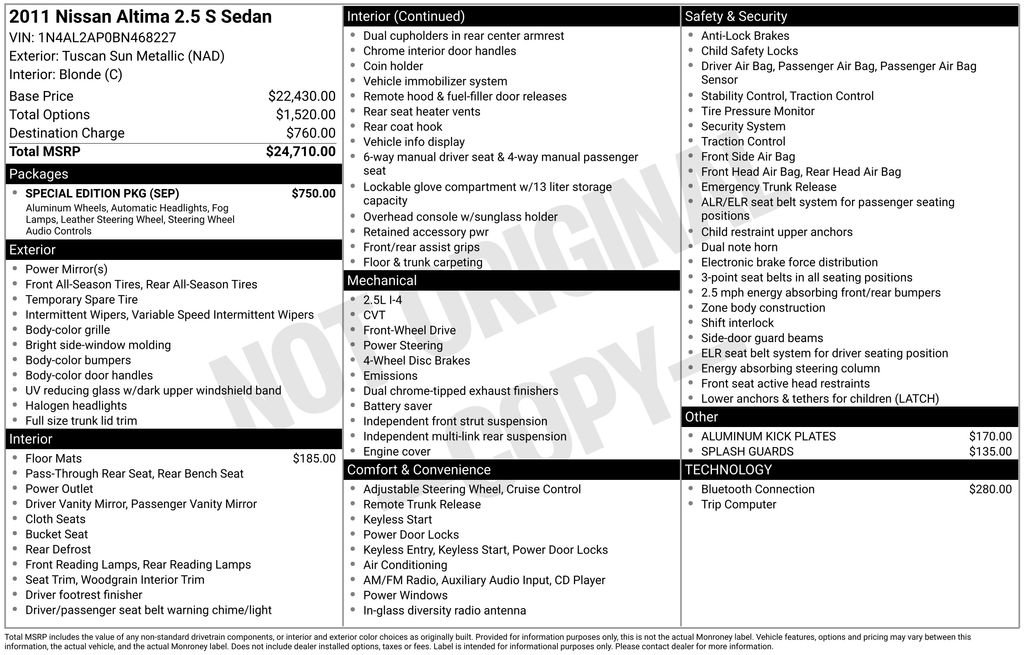 Used 2011 Nissan Altima 2.5 S w/ Special Edition Pkg FWD image 6