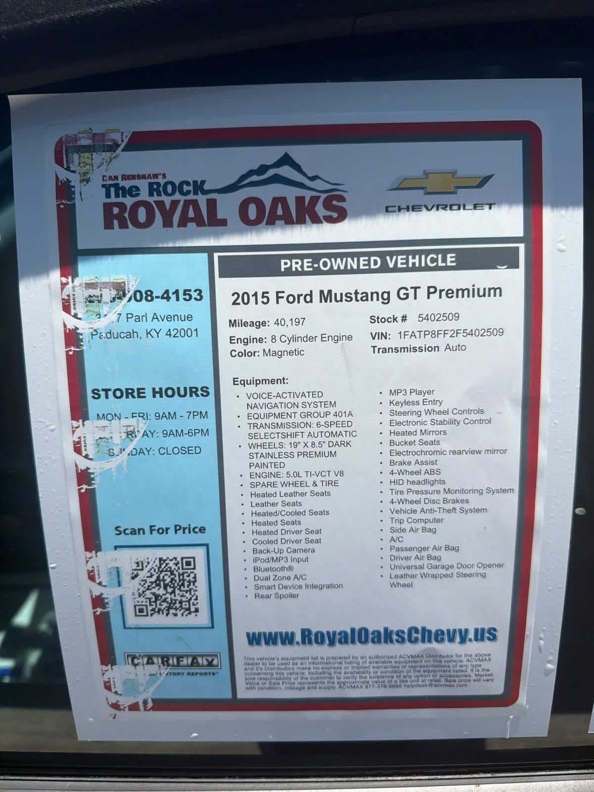 Used 2015 Ford Mustang GT Premium w/ Equipment Group 401A RWD image 27