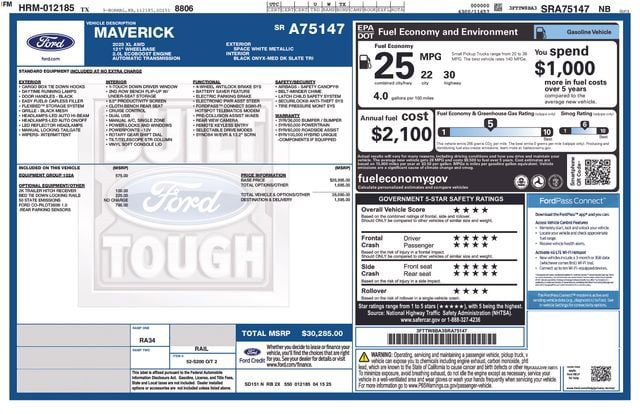 New 2025 Ford Maverick XL w/ Equipment Group 102A AWD/4WD image 2