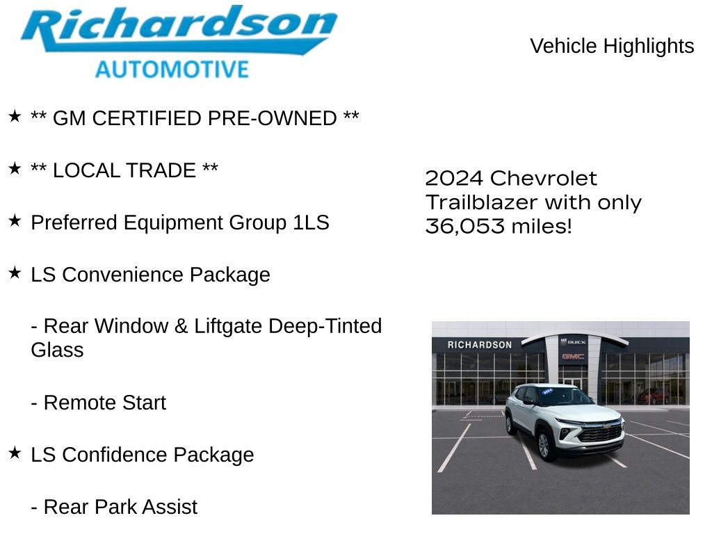 Used 2024 Chevrolet TrailBlazer LS w/ LS Convenience Package AWD/4WD image 11