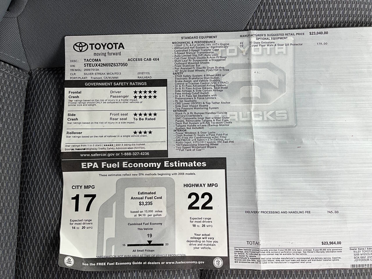 Used 2009 Toyota Tacoma 4x4 Access Cab image 17