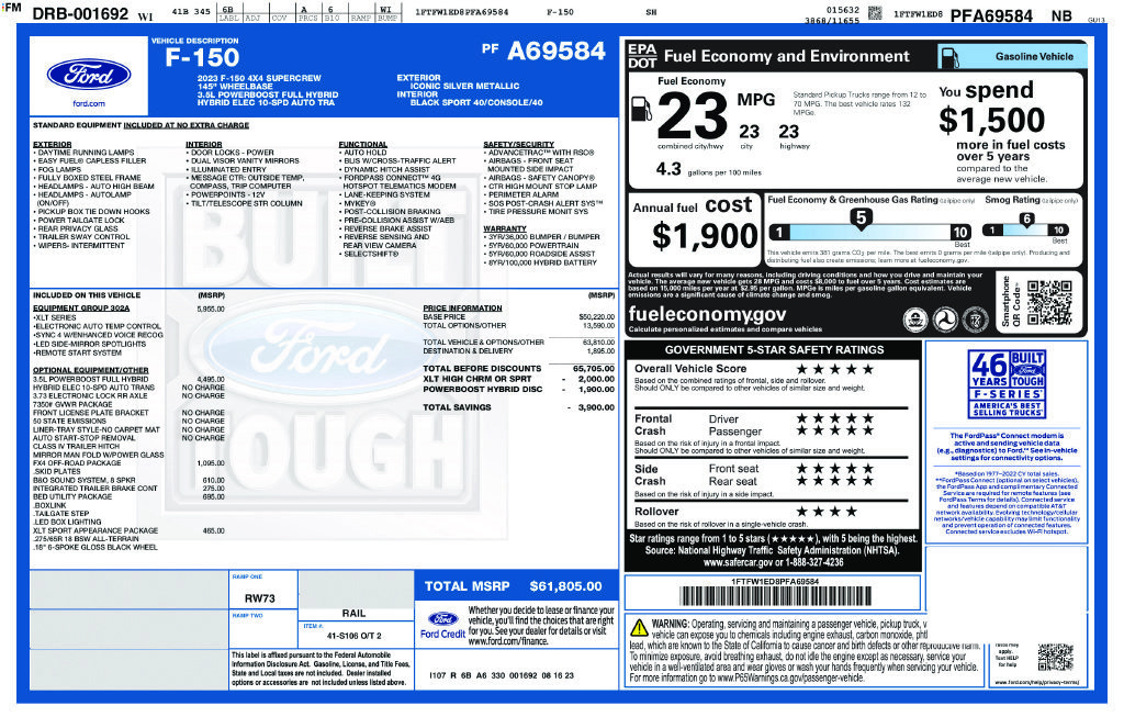Used 2023 Ford F150 XLT w/ Equipment Group 302A High AWD/4WD image 37
