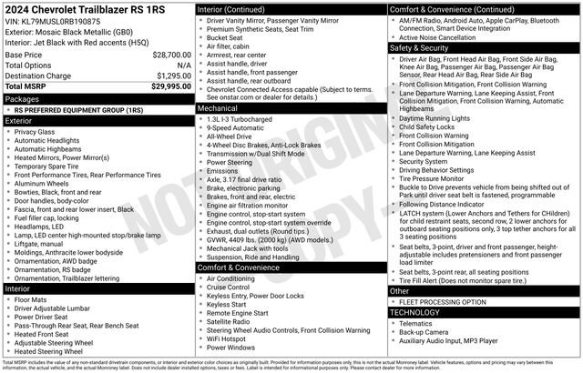 Used 2024 Chevrolet TrailBlazer RS image 6