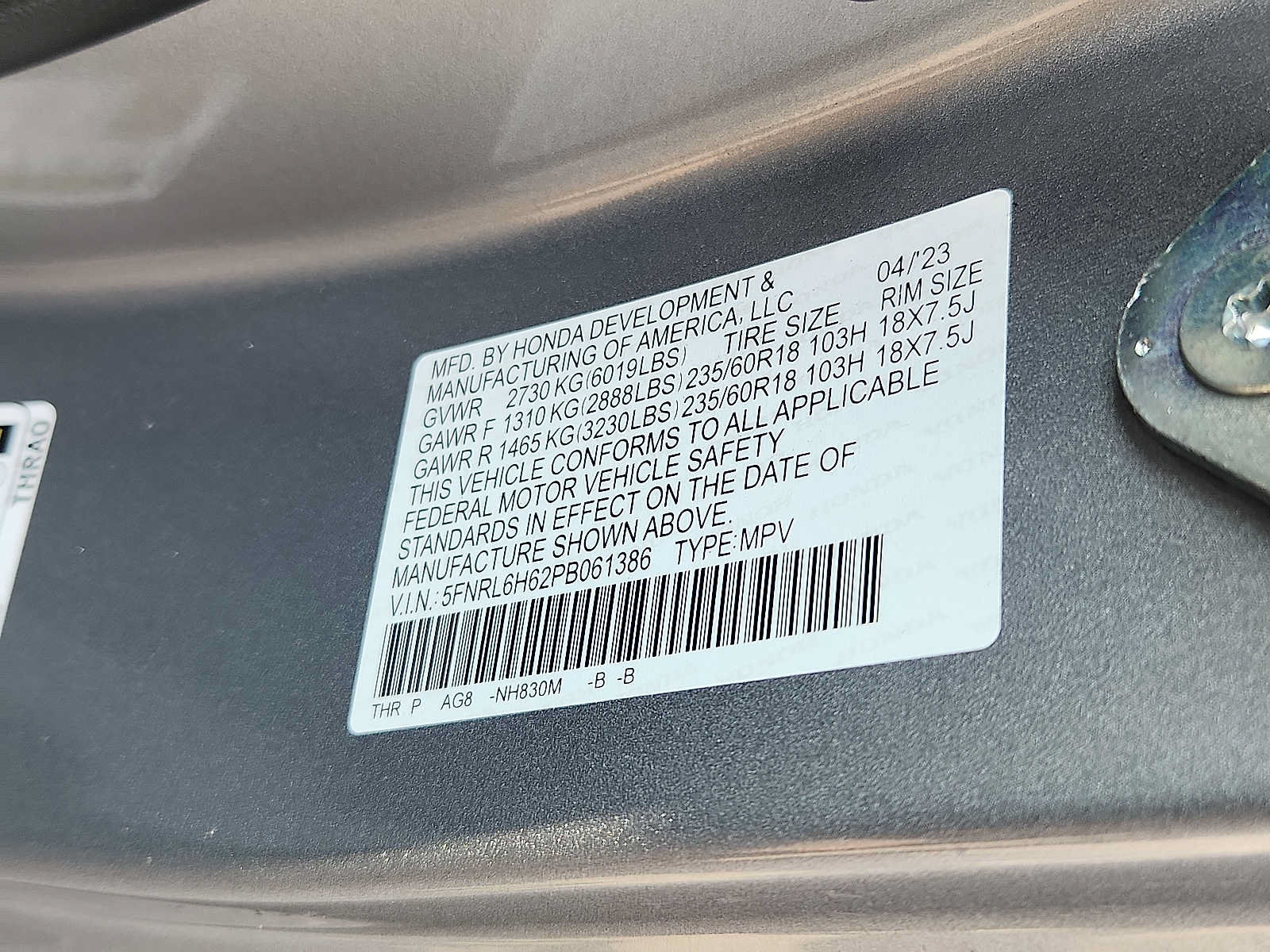 Certified 2023 Honda Odyssey EX-L image 27