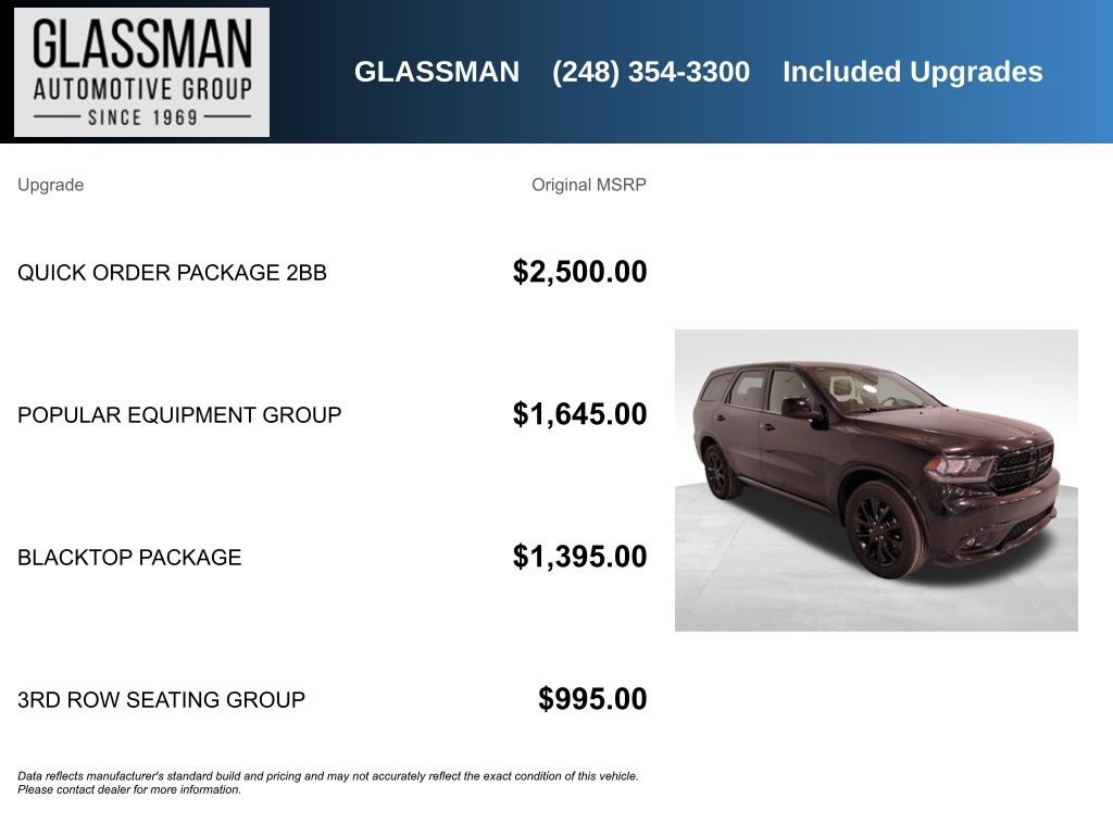 Used 2018 Dodge Durango SXT w/ Quick Order Package 2BB image 5