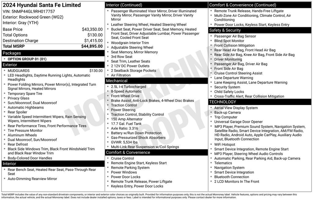 Used 2024 Hyundai Santa Fe Limited FWD image 41
