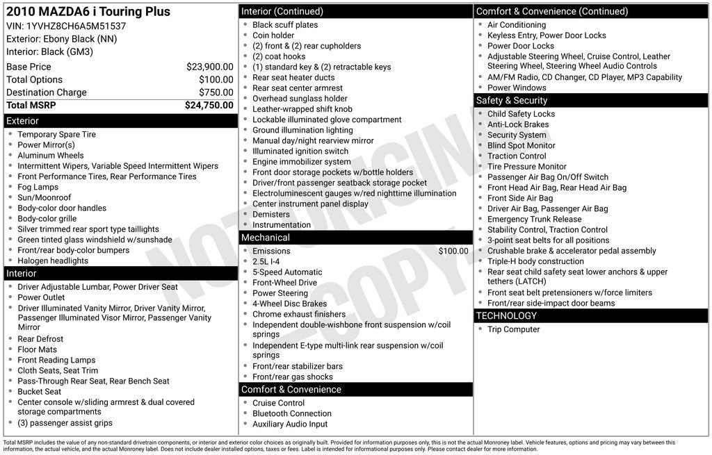 Used 2010 MAZDA MAZDA6 i Touring Plus video 2