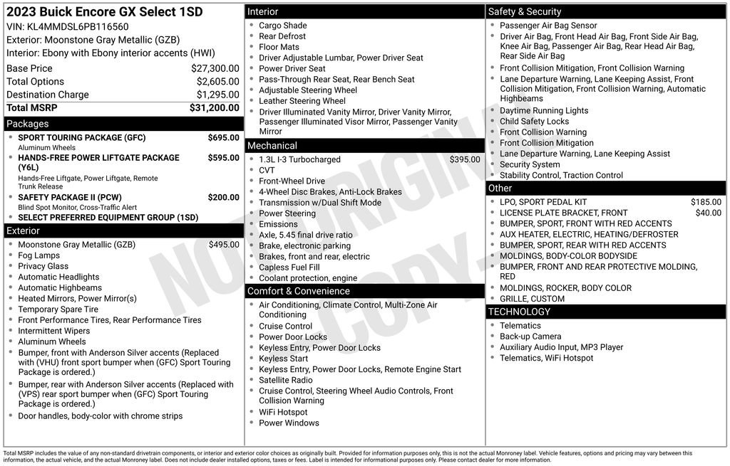 Certified 2023 Buick Encore GX Select w/ Sport Touring Package FWD image 42