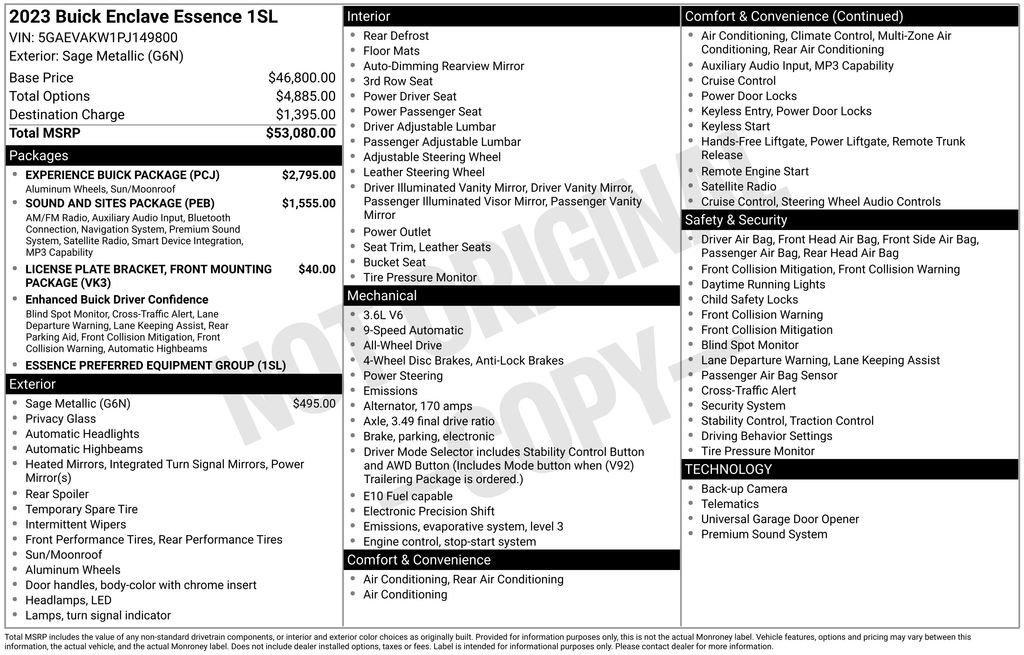 Certified 2023 Buick Enclave Essence w/ Experience Buick Package image 11