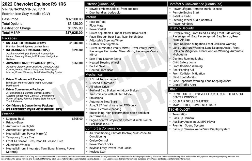 Used 2022 Chevrolet Equinox RS w/ RS Leather Package image 26