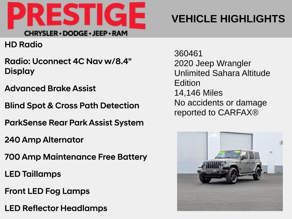 Used 2020 Jeep Wrangler Unlimited Sahara AWD/4WD image 4