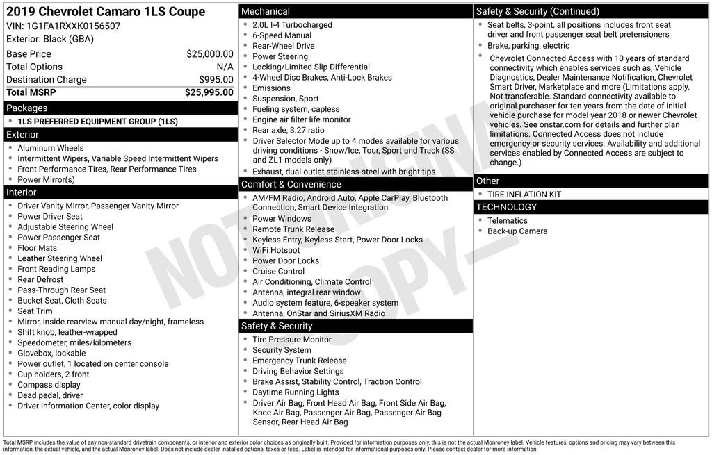 Used 2019 Chevrolet Camaro LS image 6