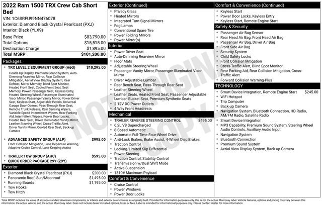 Used 2022 RAM 1500 TRX w/ TRX Level 2 Equipment Group AWD/4WD image 2