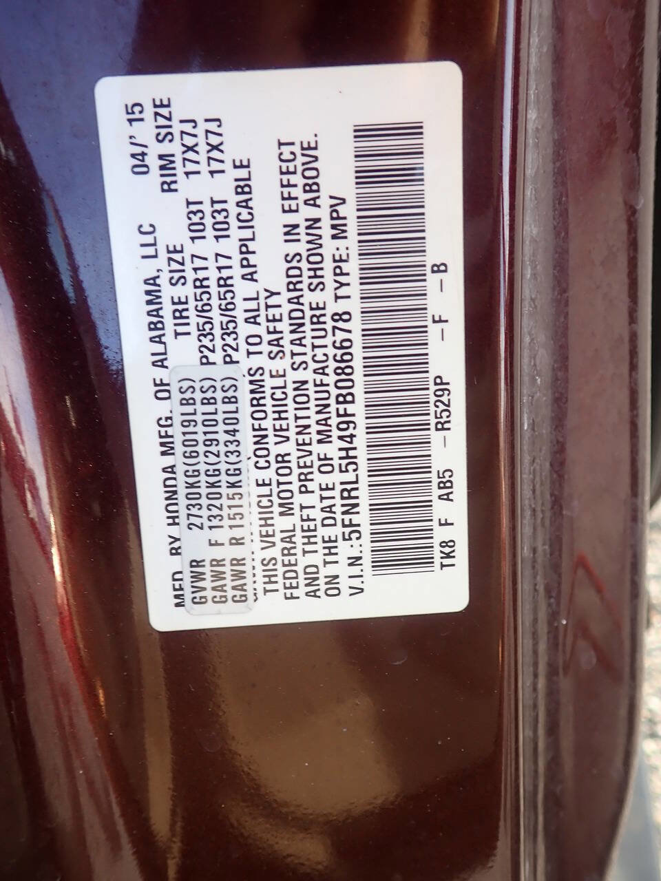 Used 2015 Honda Odyssey EX image 10