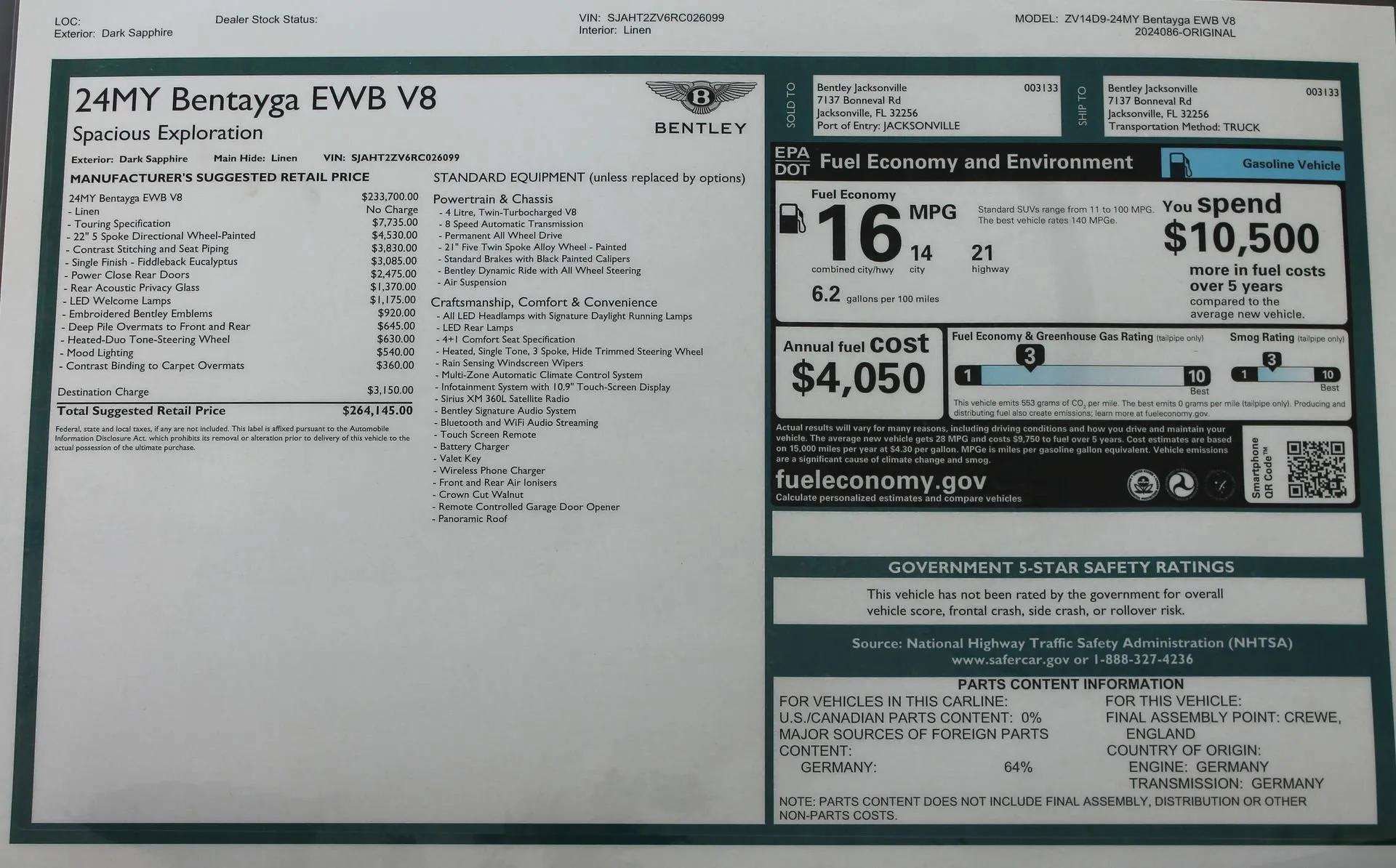 Used 2024 Bentley Bentayga Extended Wheelbase image 50