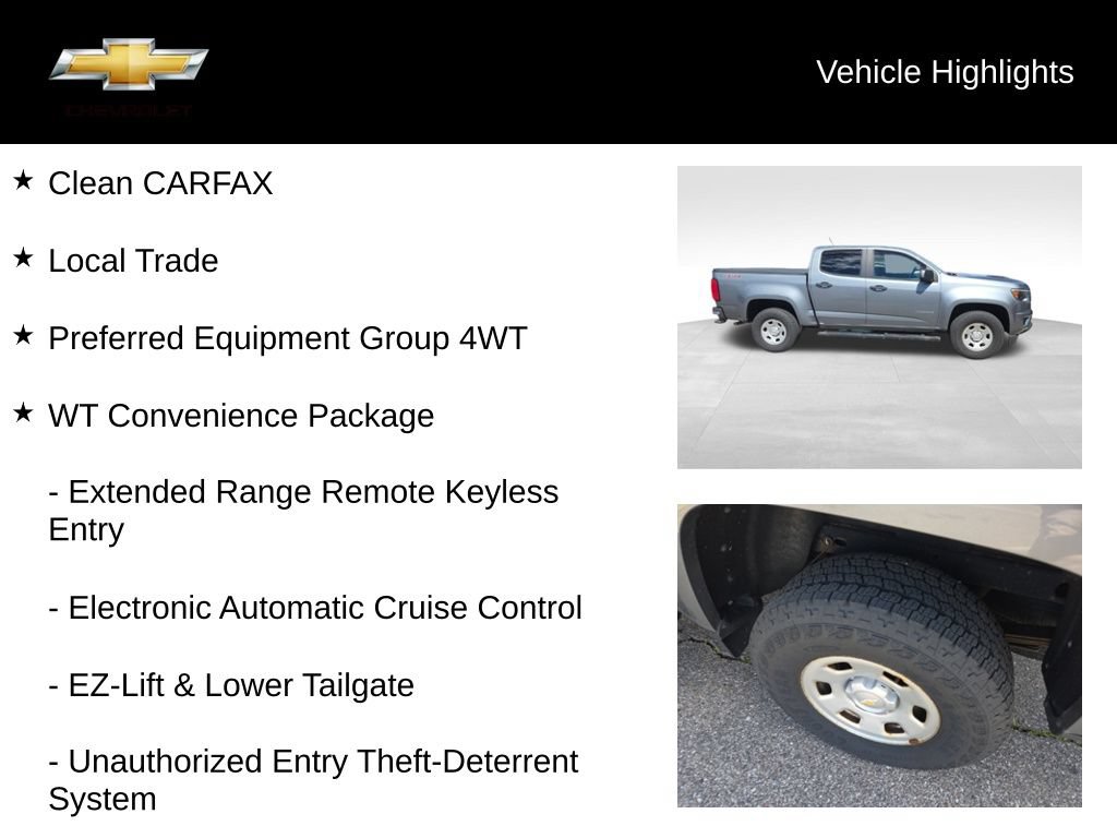 Used 2018 Chevrolet Colorado W/T w/ WT Convenience Package AWD/4WD image 16