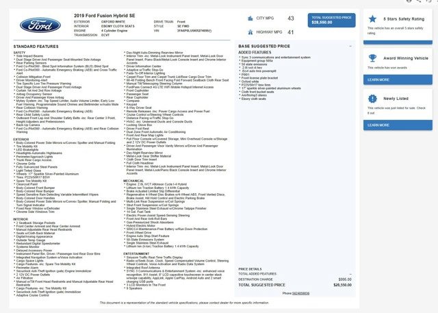 Used 2019 Ford Fusion SE image 15