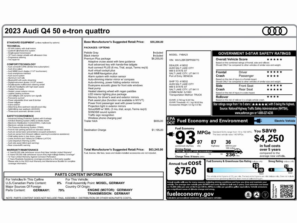 Used 2023 Audi Q4 e-tron Premium Plus w/ Premium Plus image 2