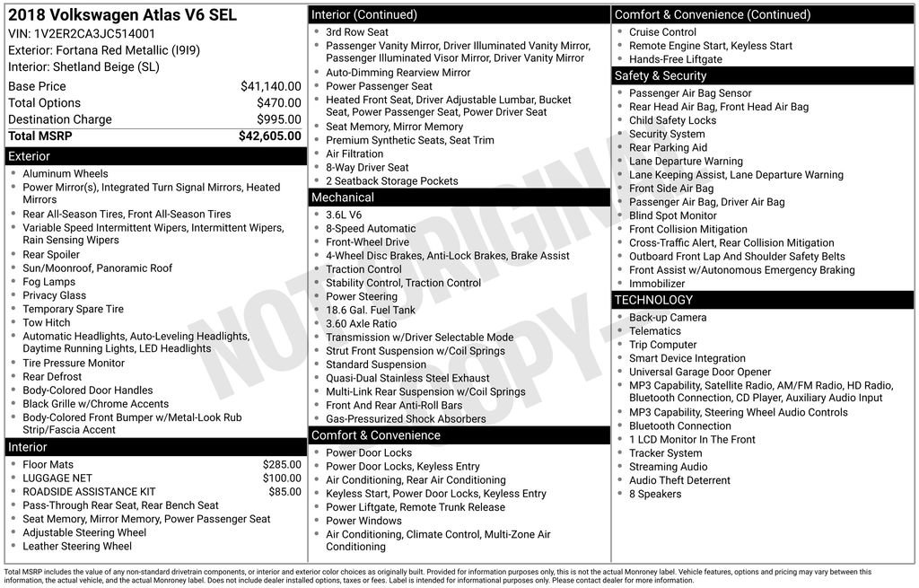 Used 2018 Volkswagen Atlas SEL FWD image 8