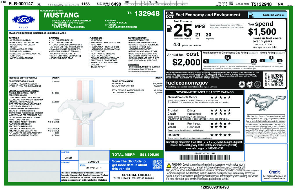 New 2026 Ford Mustang Premium w/ Mustang RTR Package RWD image 11