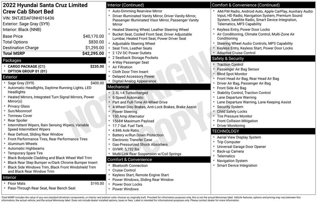 Used 2022 Hyundai Santa Cruz Limited w/ Cargo Package AWD/4WD image 27