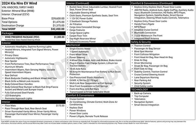 Certified 2024 Kia Niro Wind w/ Wind Preserve Package image 14