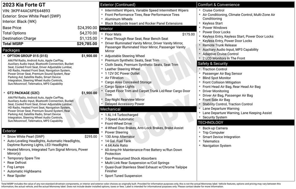 Used 2023 Kia Forte GT w/ GT2 Package FWD image 17