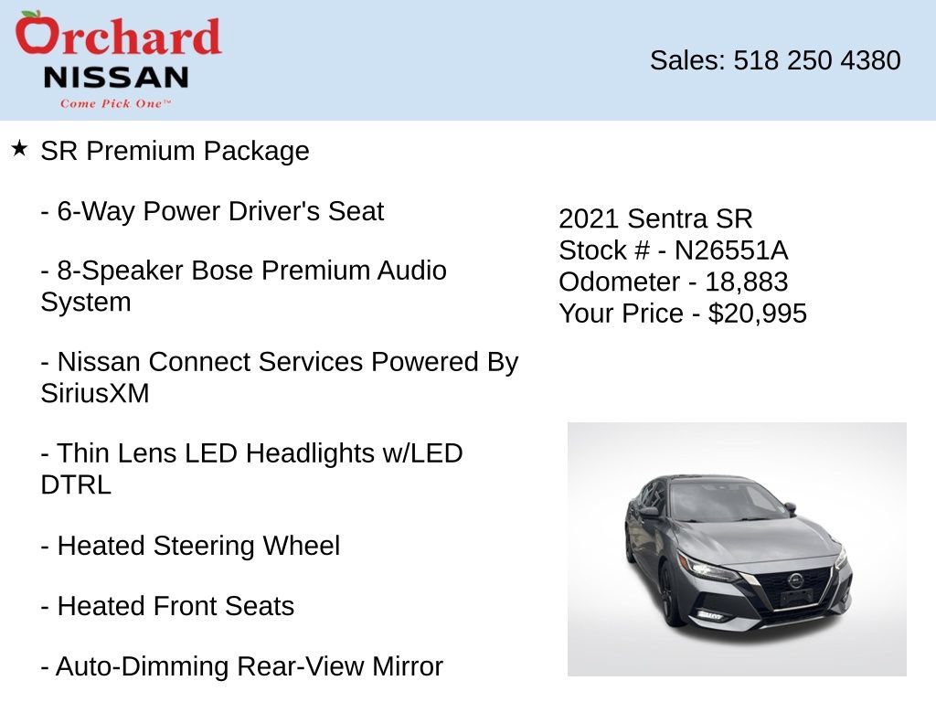 Used 2021 Nissan Sentra SR w/ SR Premium Package FWD image 7