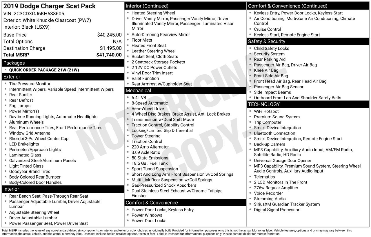 Used 2019 Dodge Charger Scat Pack RWD image 9