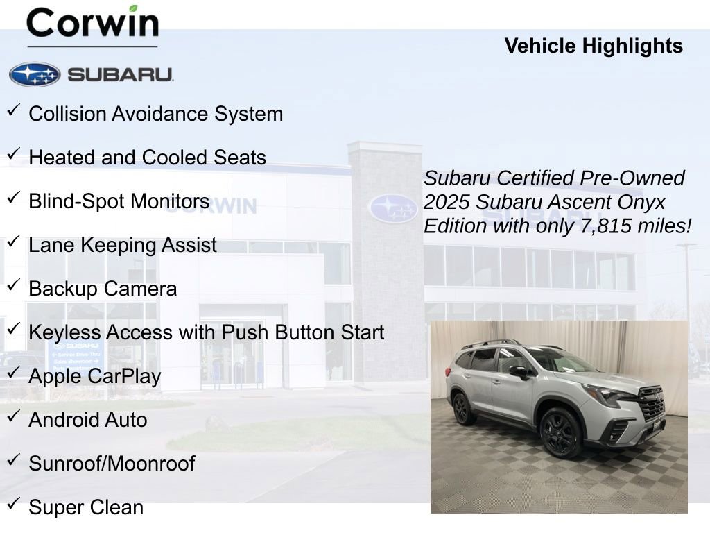 Certified 2025 Subaru Ascent Onyx Edition image 9