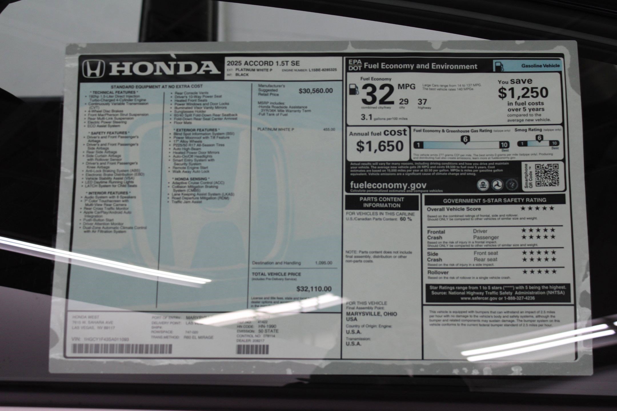 New 2025 Honda Accord SE image 21