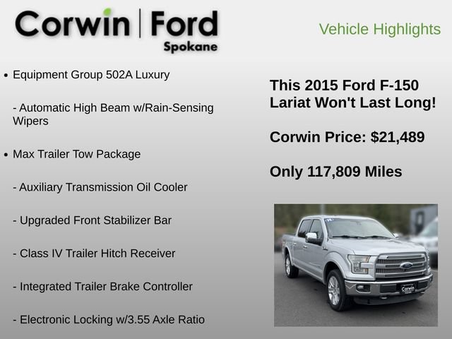 Used 2015 Ford F150 Lariat w/ Equipment Group 502A Luxury AWD/4WD image 18