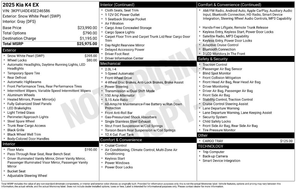 Certified 2025 Kia K4 EX FWD image 38