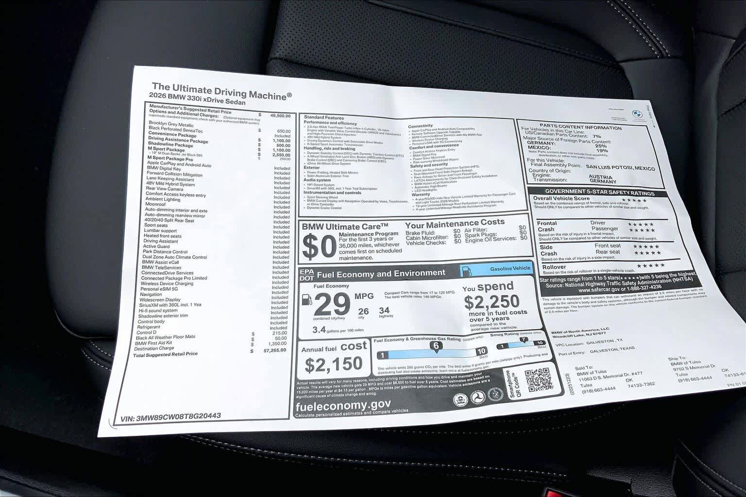New 2026 BMW 330i xDrive Sedan w/ M Sport Package AWD/4WD image 20