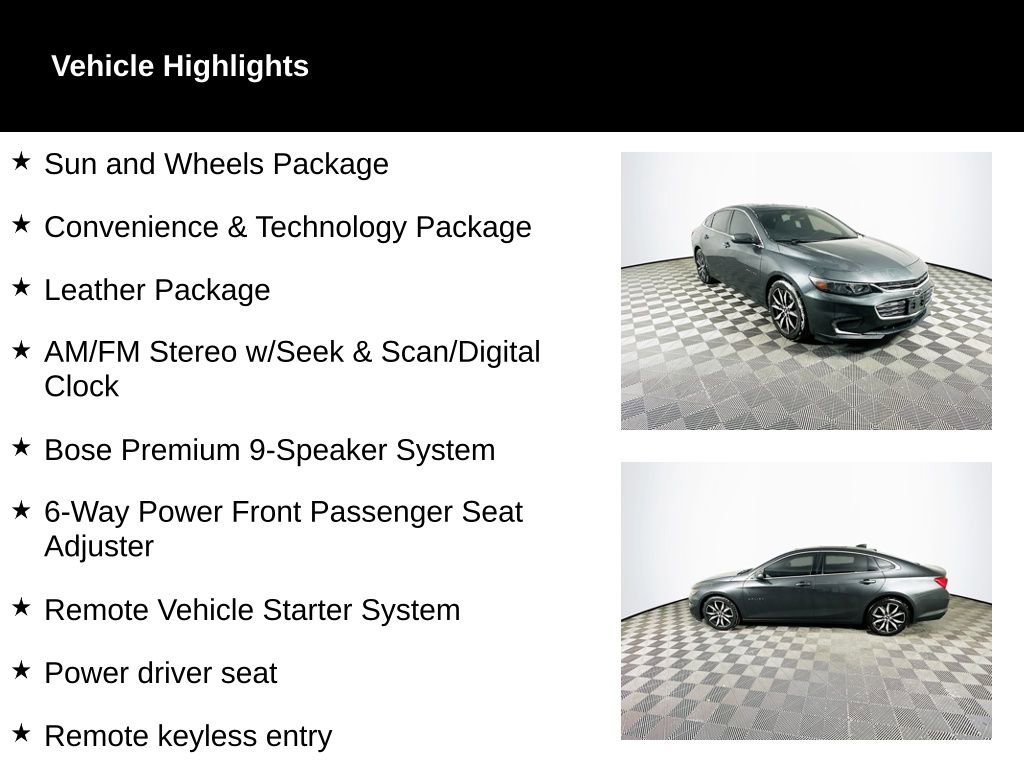 Used 2016 Chevrolet Malibu LT w/ Leather Package image 2