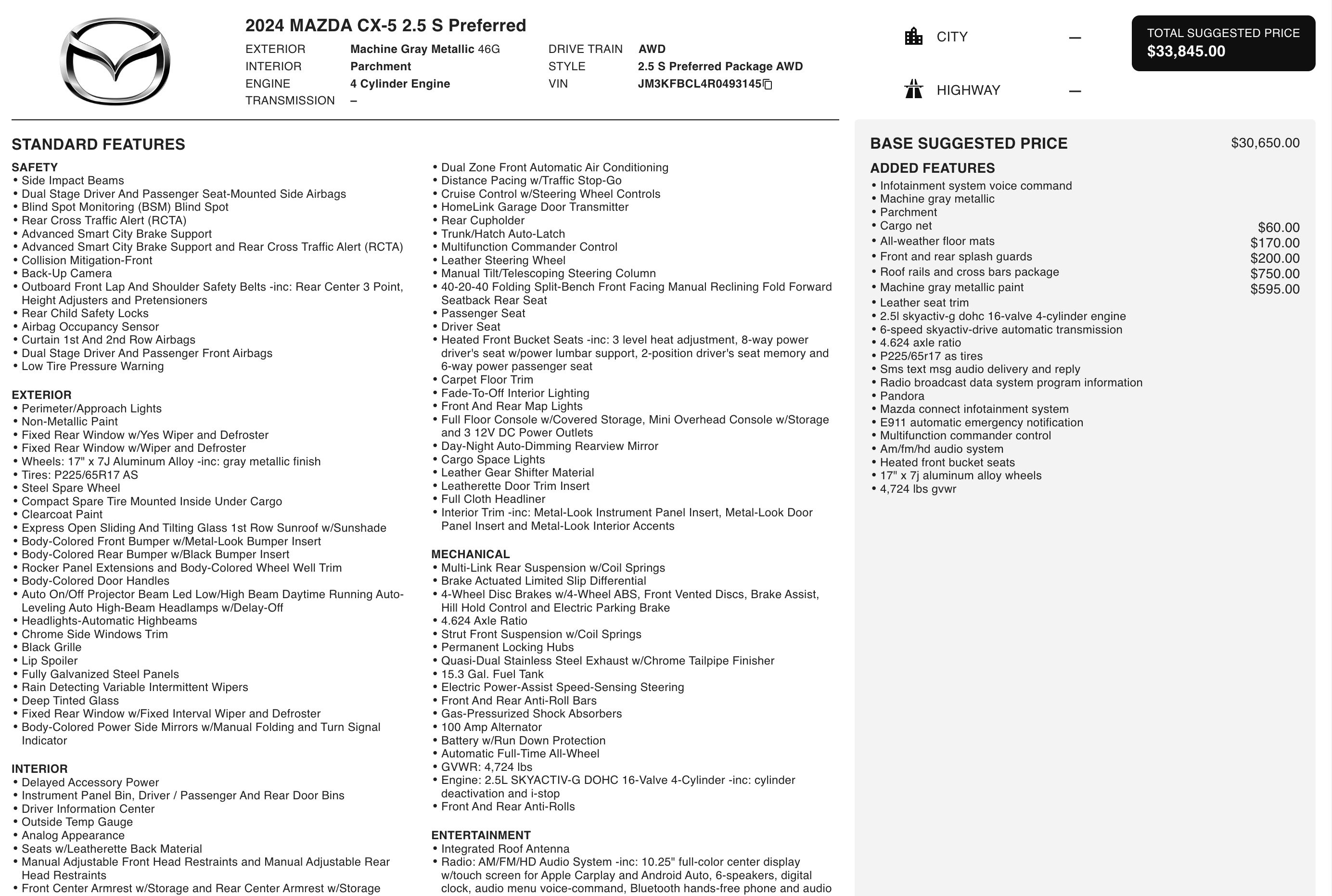 Used 2024 MAZDA CX-5 AWD 2.5 S image 5